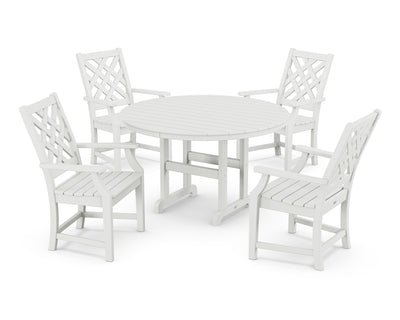 Wovendale 5-Piece Round Farmhouse Dining Set