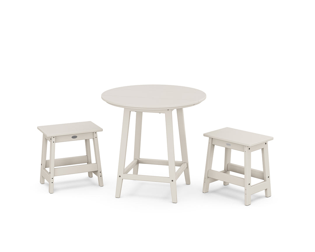 POLYWOOD® Modern Studio Stool 3-Piece Round Bistro Set