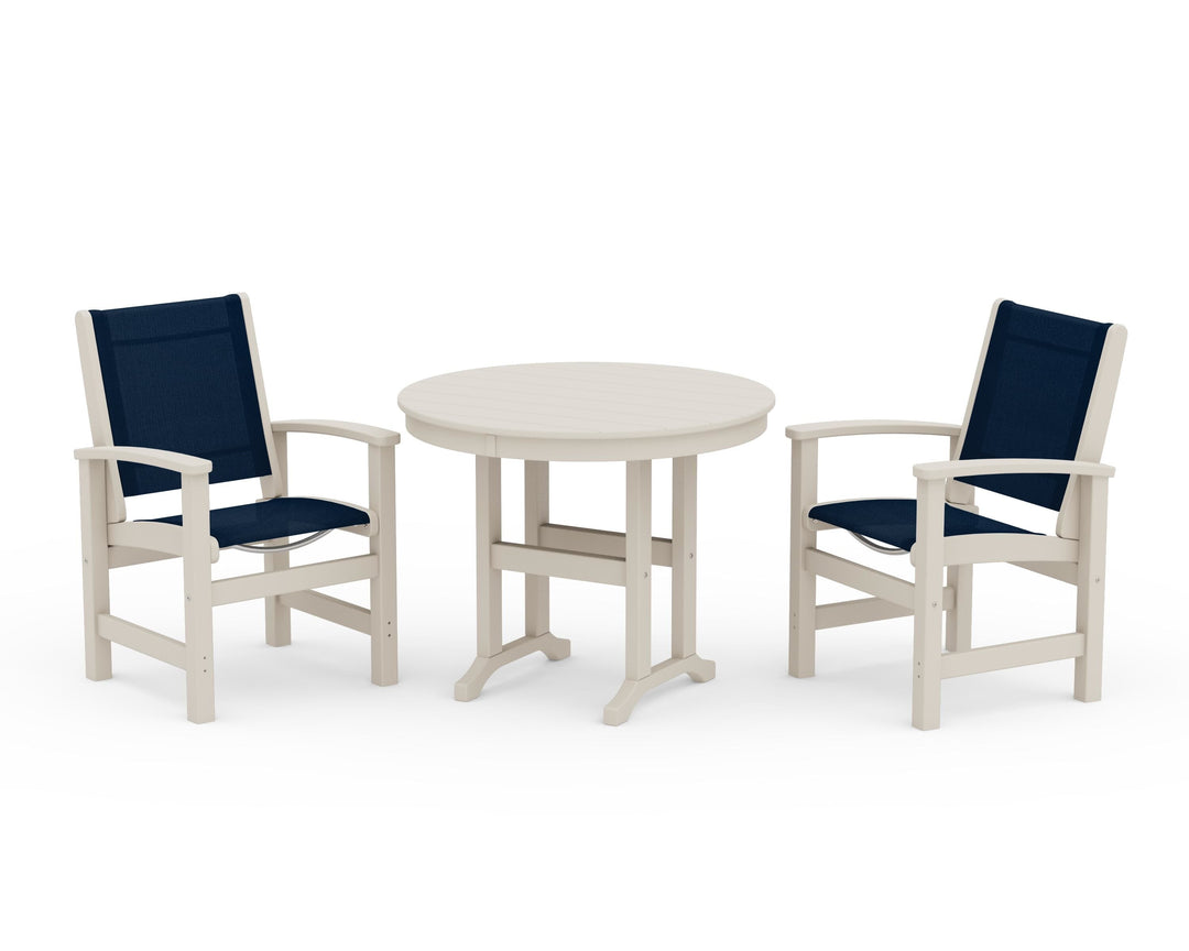 POLYWOOD® Coastal 3-Piece Round Dining Set