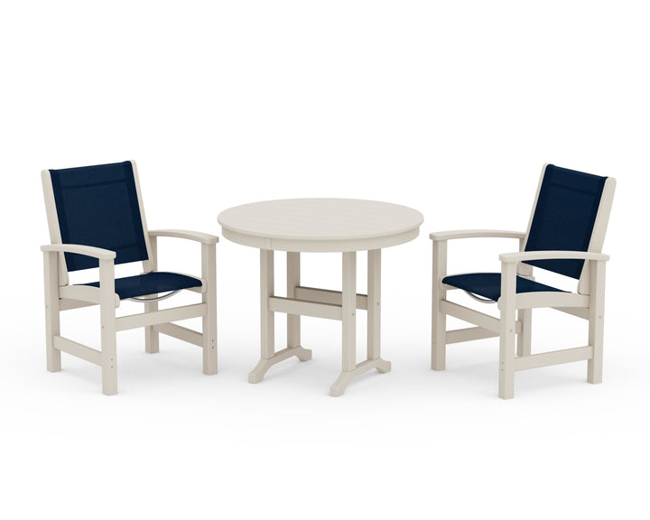 POLYWOOD® Coastal 3-Piece Round Dining Set