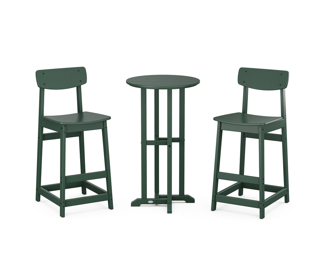 POLYWOOD® Modern Studio Urban Bar Chair 3-Piece Bistro Set