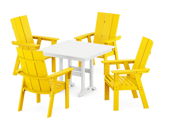 POLYWOOD® Modern Adirondack 5-Piece Farmhouse Dining Set