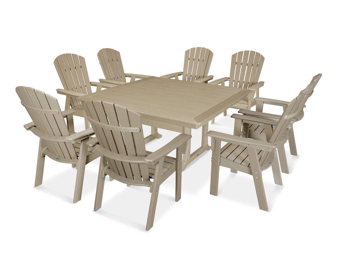 POLYWOOD® Nautical Adirondack 9-Piece Trestle Dining Set