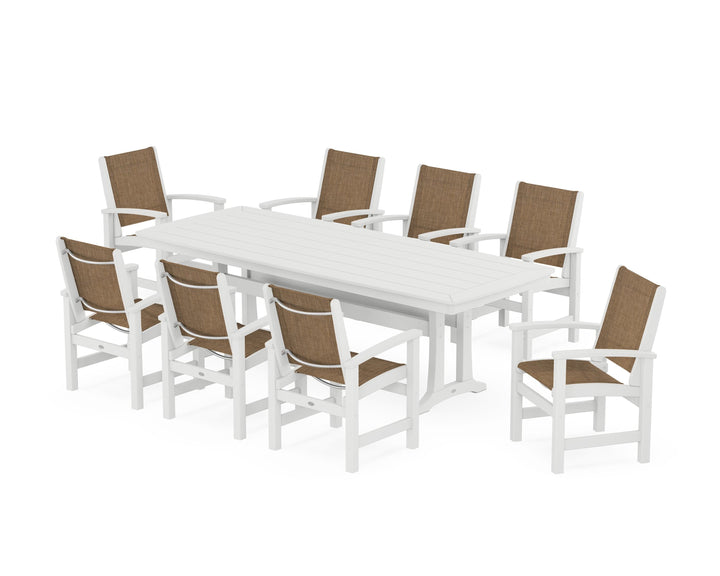 POLYWOOD® Coastal 9-Piece Dining Set with Trestle Legs