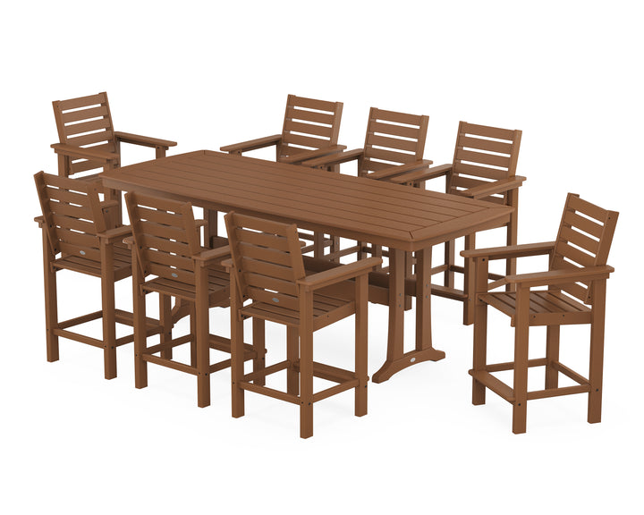 POLYWOOD® Captain 9-Piece Counter Set with Trestle Legs