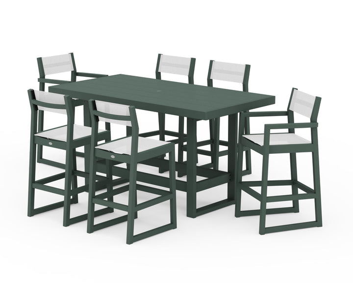 POLYWOOD® EDGE Sling 7-Piece Bar Table Set