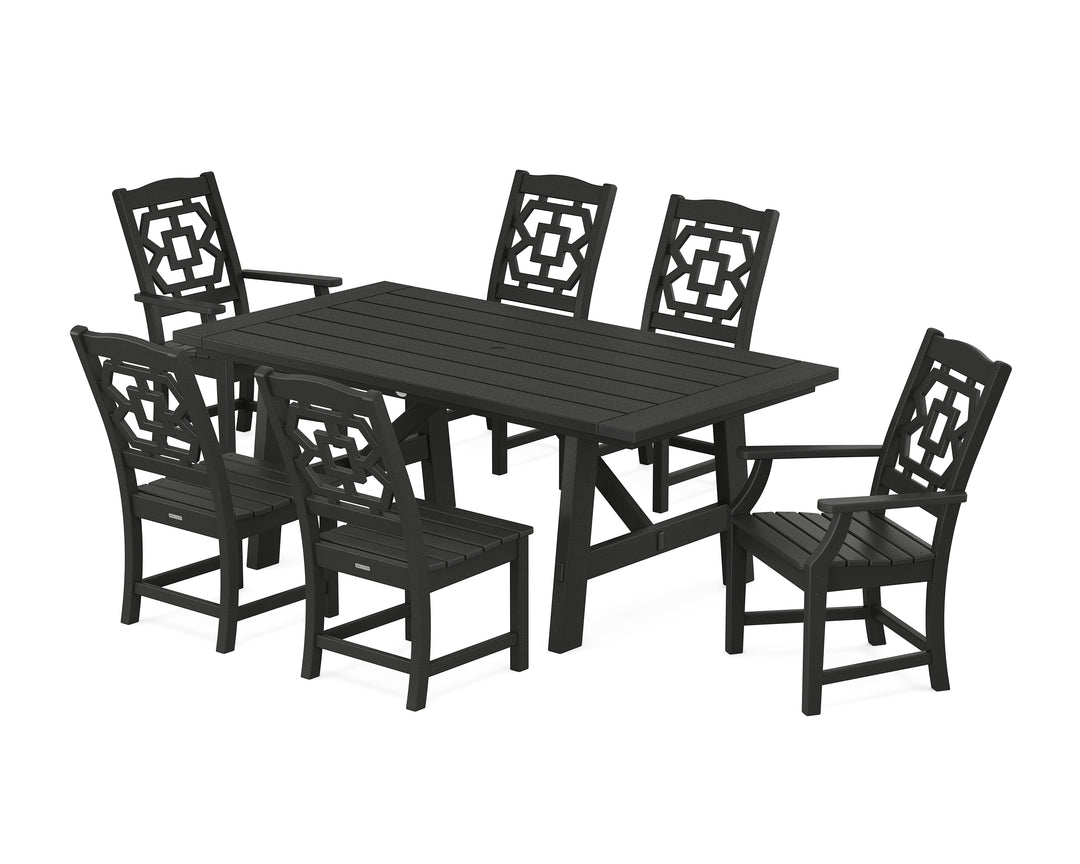 Martha Stewart by POLYWOOD® Chinoiserie 7-Piece Rustic Farmhouse Dining Set