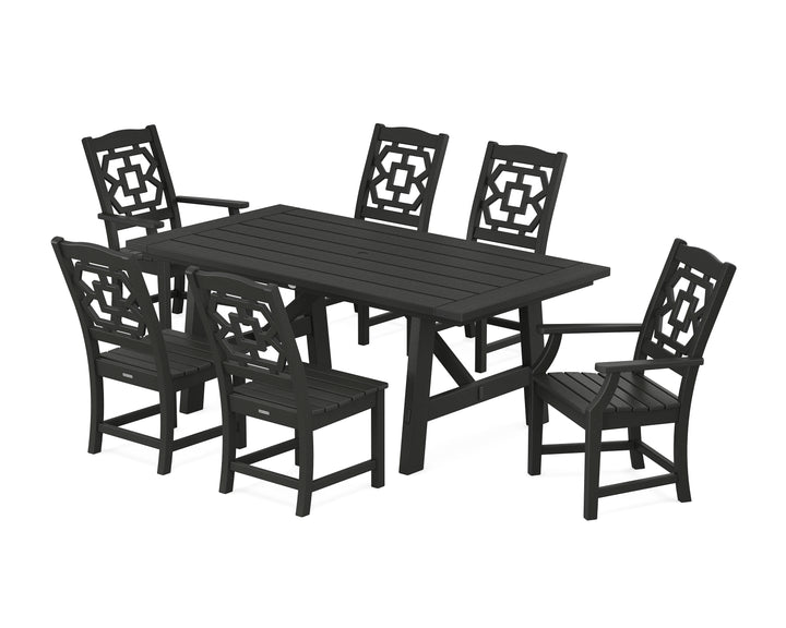 Martha Stewart by POLYWOOD® Chinoiserie 7-Piece Rustic Farmhouse Dining Set