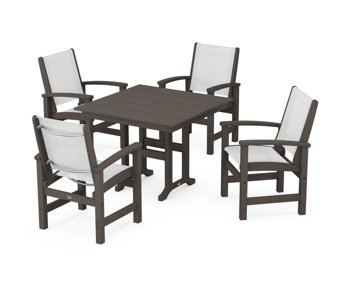 POLYWOOD® Coastal 5-Piece Farmhouse Dining Set