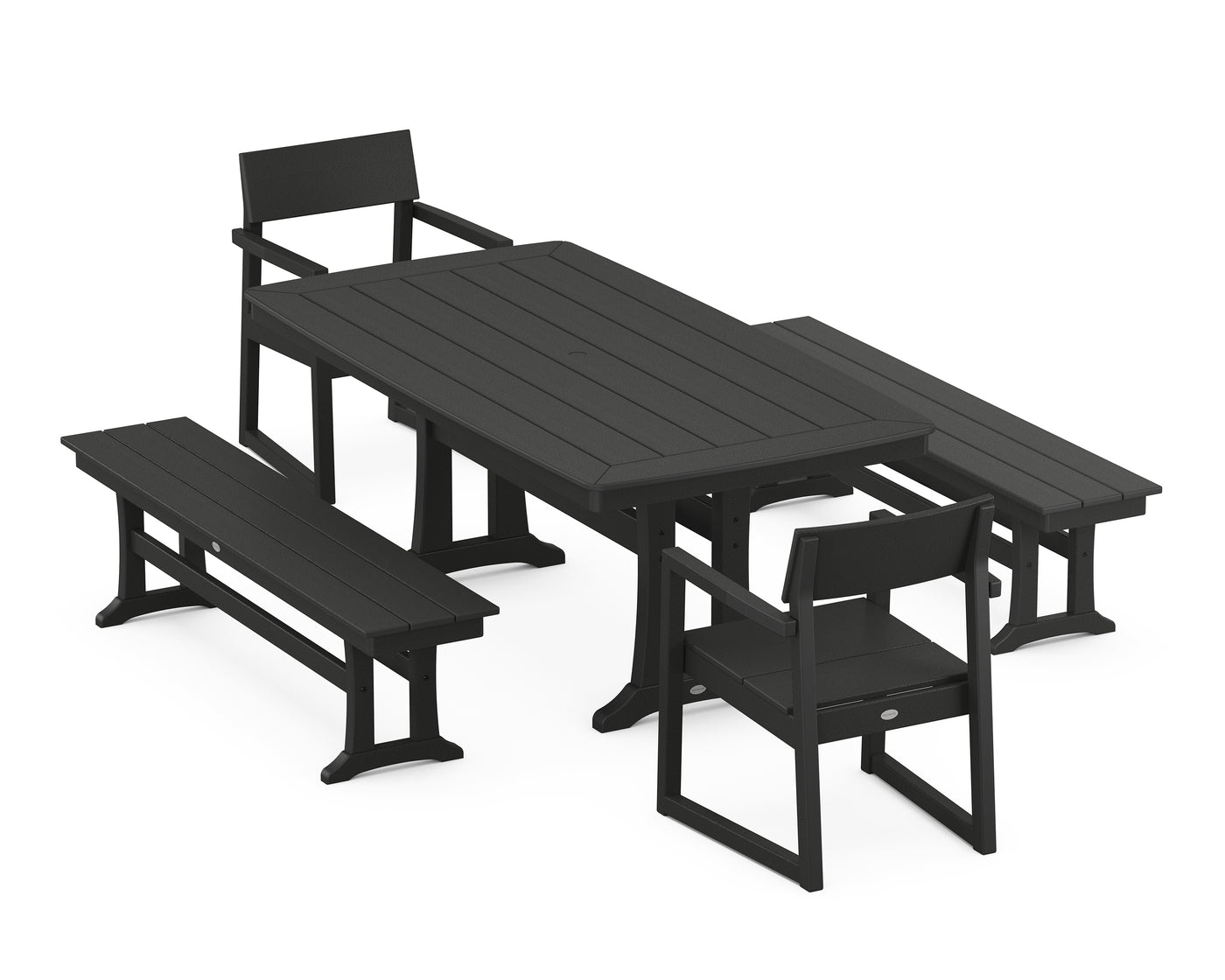 EDGE 5-Piece Dining Set with Trestle Legs