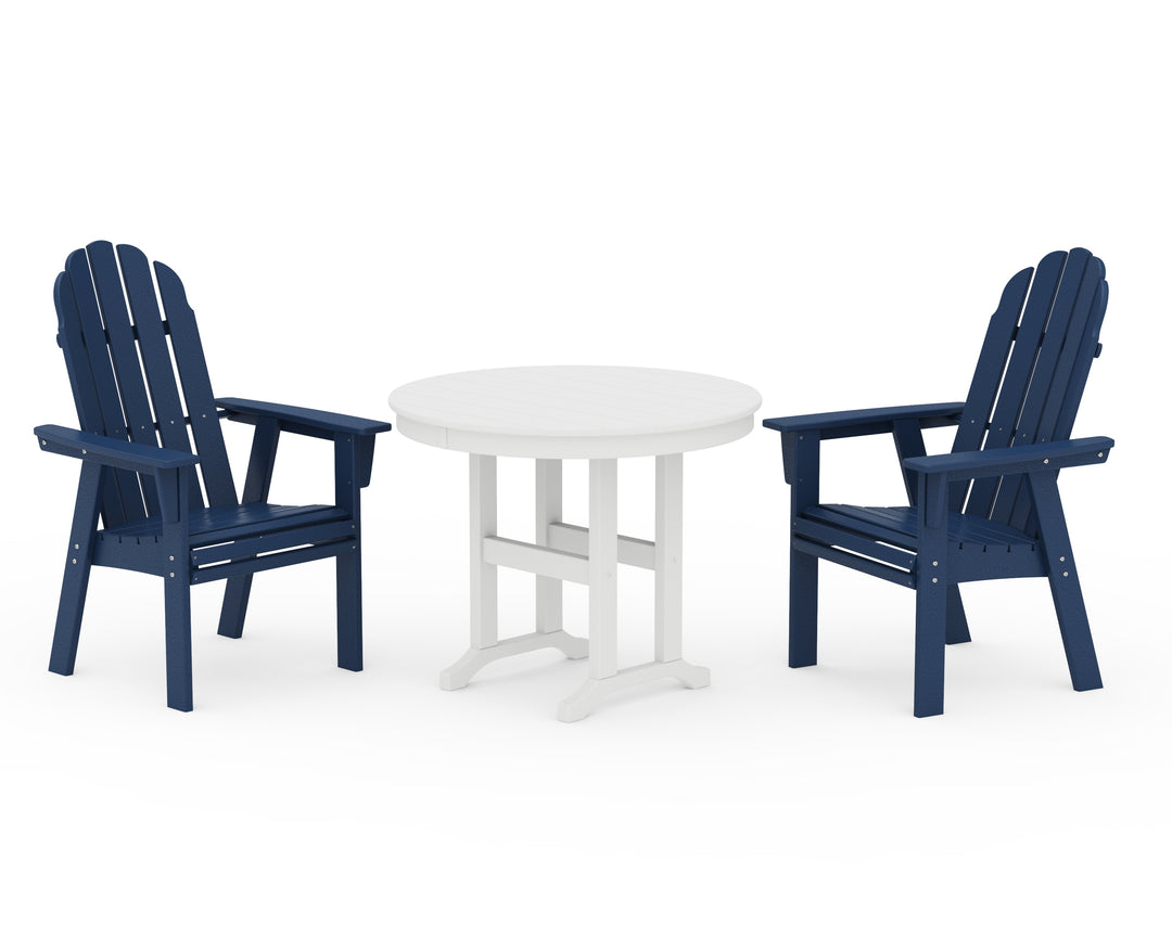 POLYWOOD® Vineyard Adirondack 3-Piece Round Dining Set