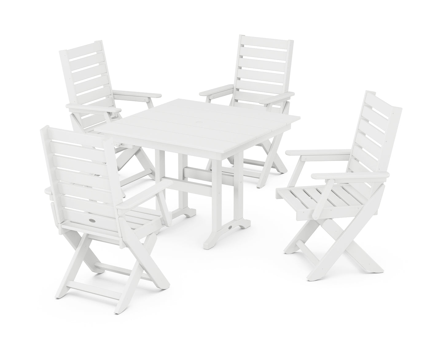 Captain Folding Chair 5-Piece Farmhouse Dining Set