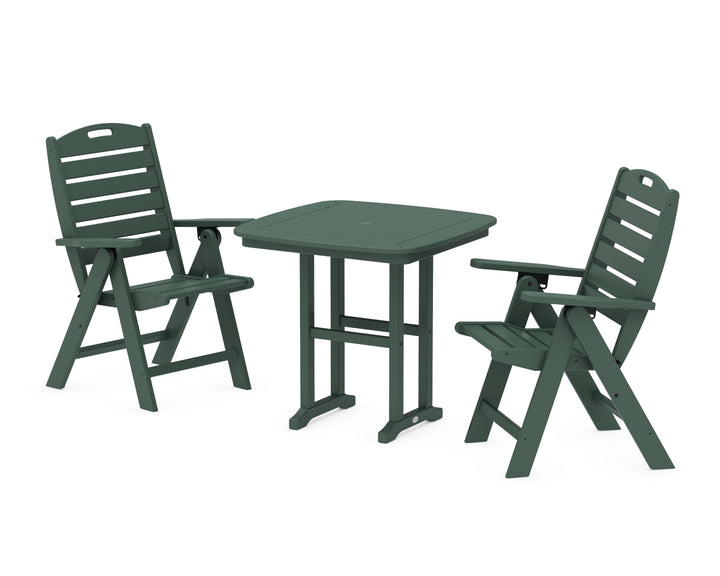 POLYWOOD® Nautical Folding Highback Chair 3-Piece Dining Set
