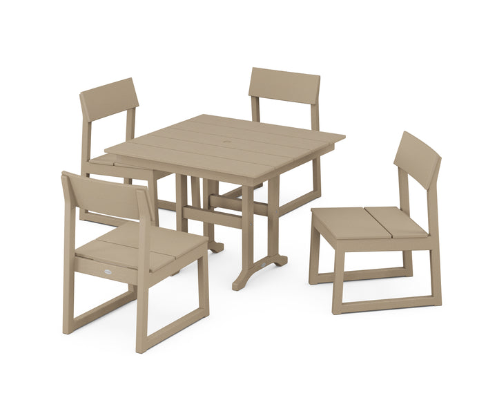 POLYWOOD® EDGE Side Chair 5-Piece Farmhouse Dining Set