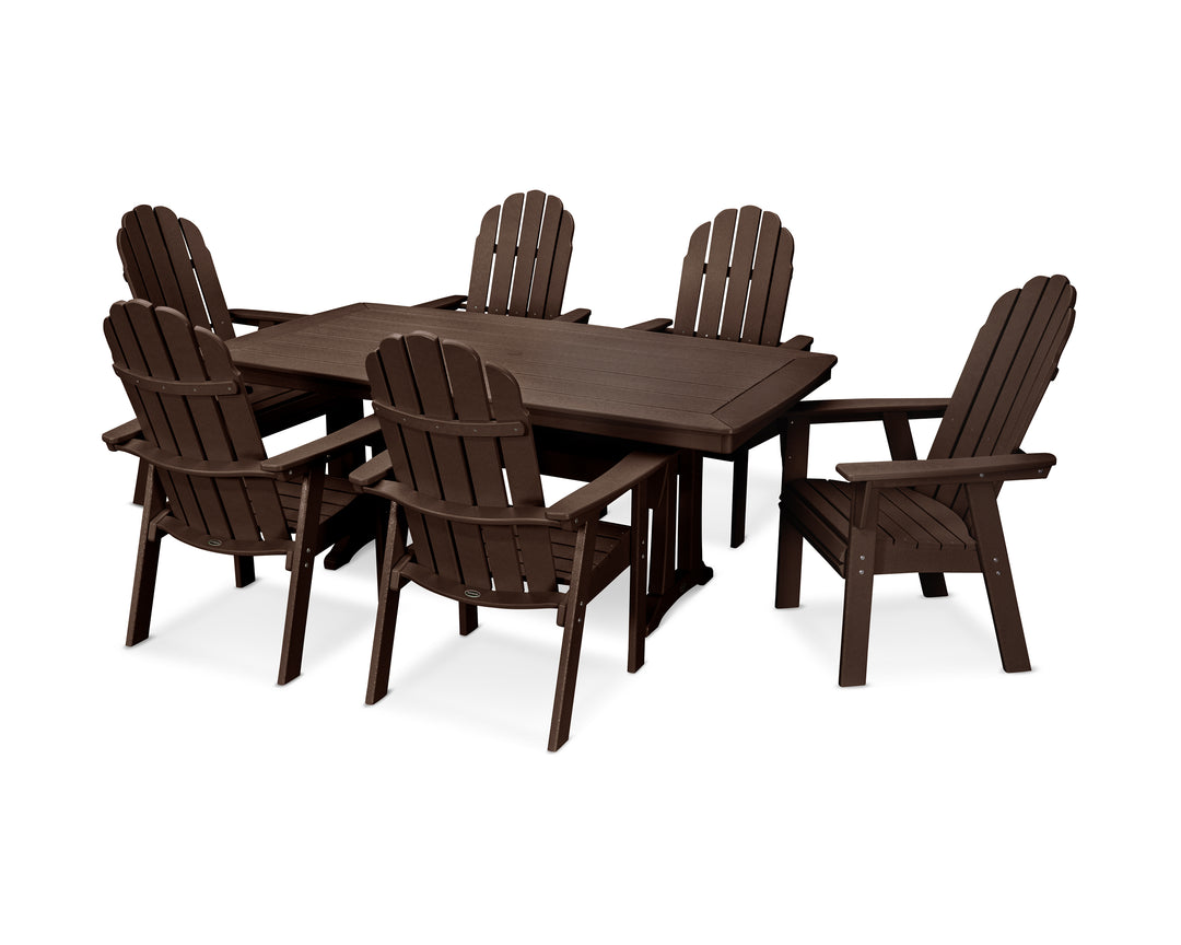 POLYWOOD® Vineyard Curveback Adirondack 7-Piece Dining Set with Trestle Legs
