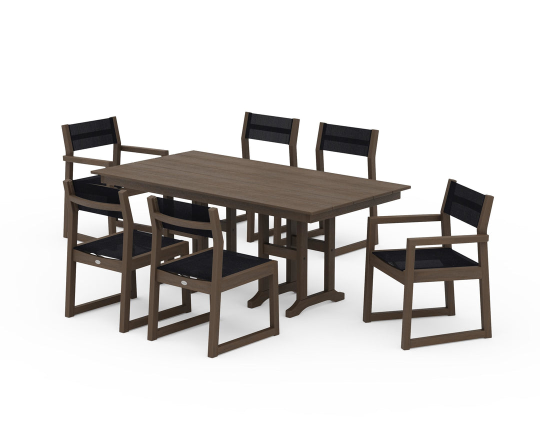 POLYWOOD® EDGE Sling 7-Piece Farmhouse Dining Set