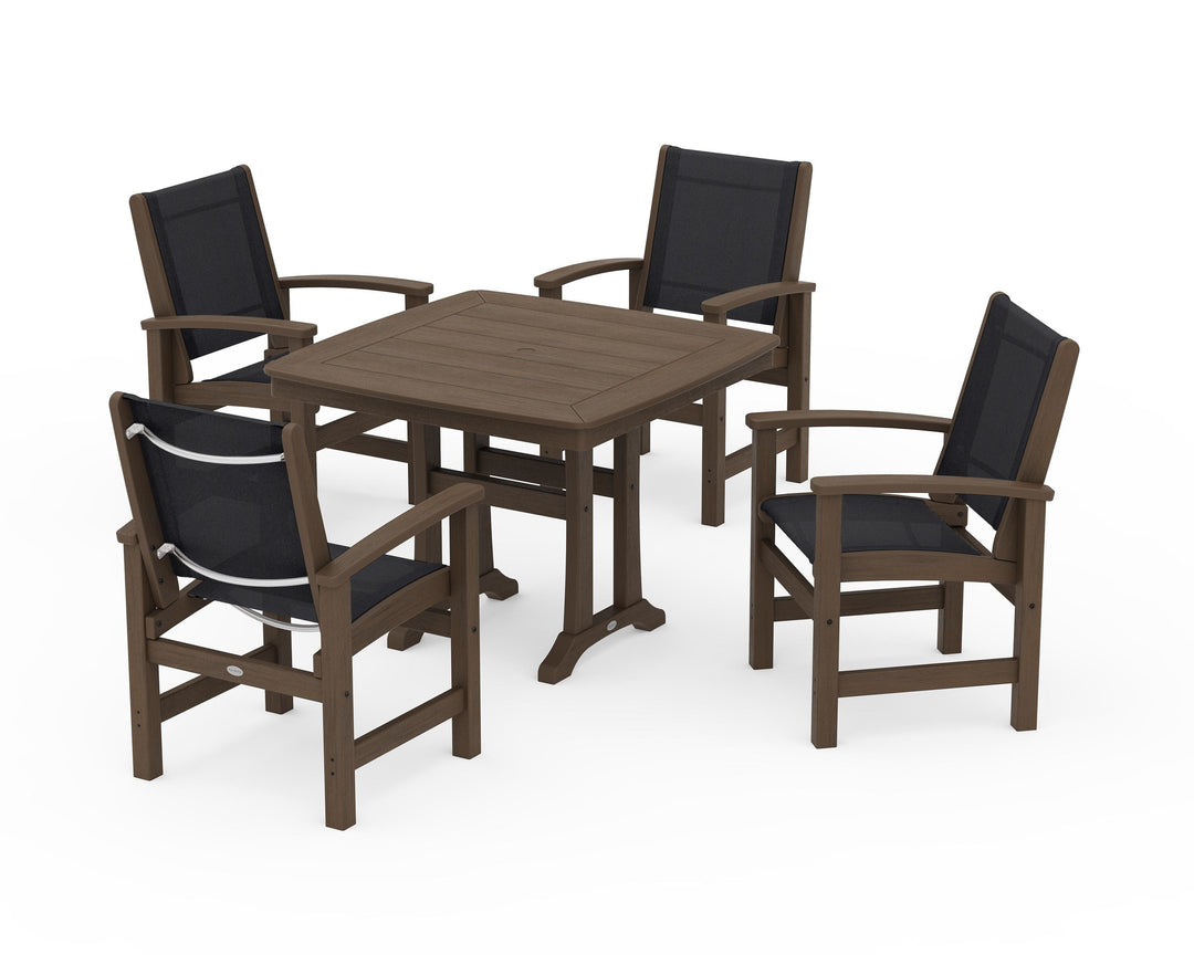 POLYWOOD® Coastal 5-Piece Dining Set with Trestle Legs