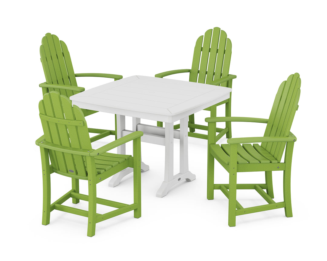 POLYWOOD® Classic Adirondack 5-Piece Dining Set with Trestle Legs