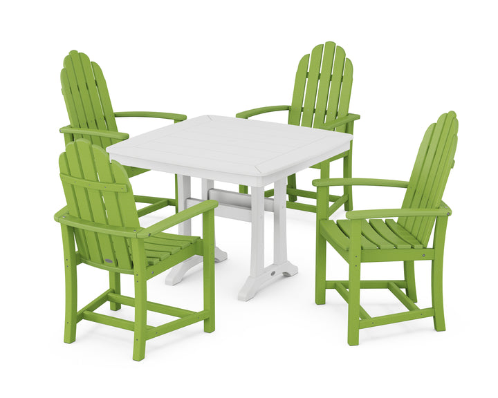 POLYWOOD® Classic Adirondack 5-Piece Dining Set with Trestle Legs