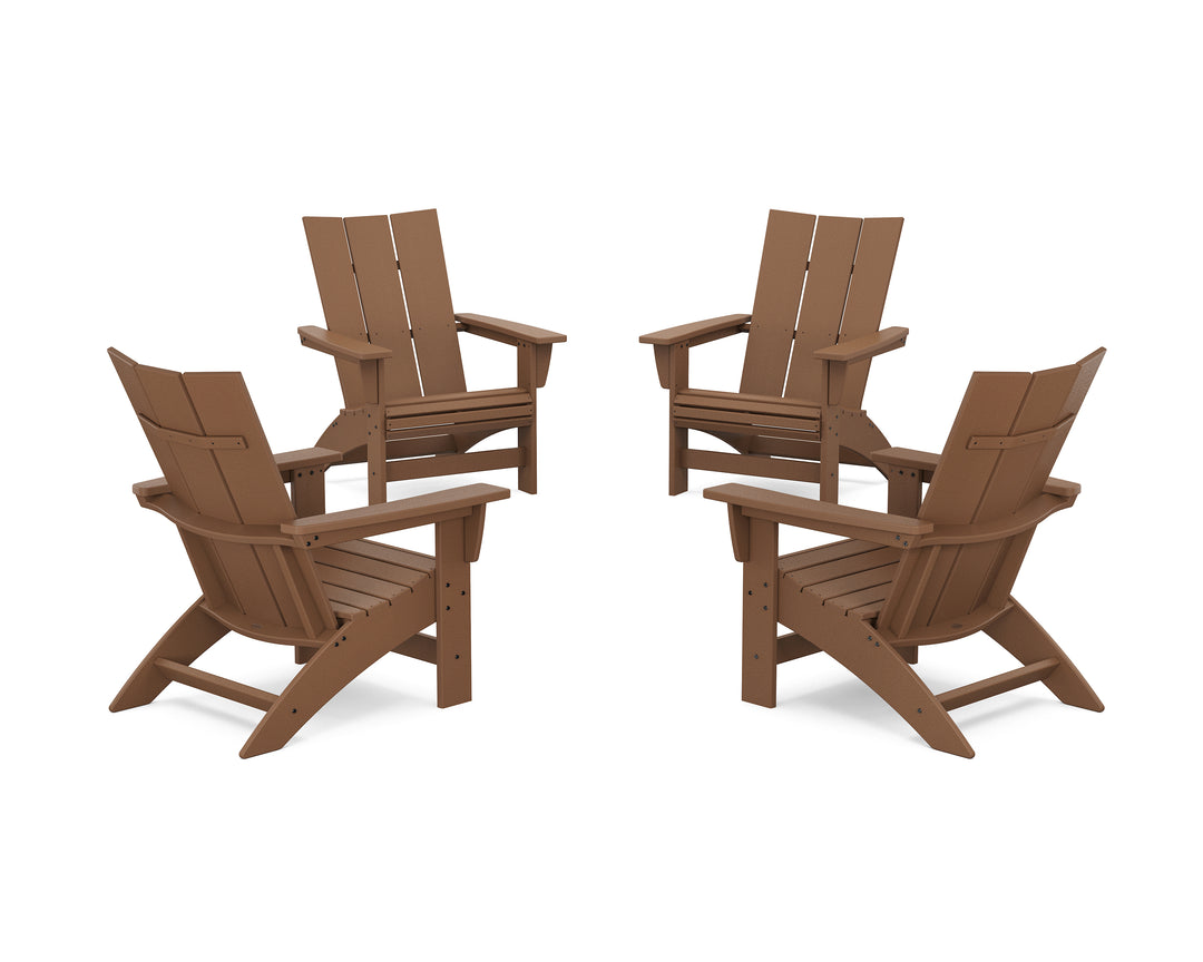POLYWOOD® 4-Piece Modern Grand Adirondack Chair Conversation Set