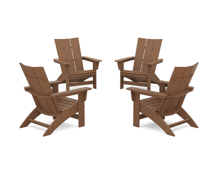 POLYWOOD® 4-Piece Modern Grand Adirondack Chair Conversation Set
