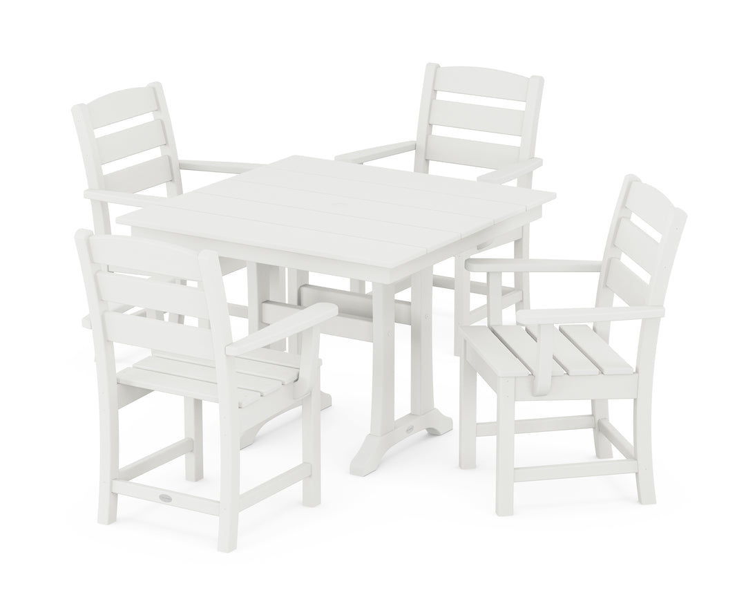 POLYWOOD® Lakeside 5-Piece Farmhouse Trestle Arm Chair Dining Set