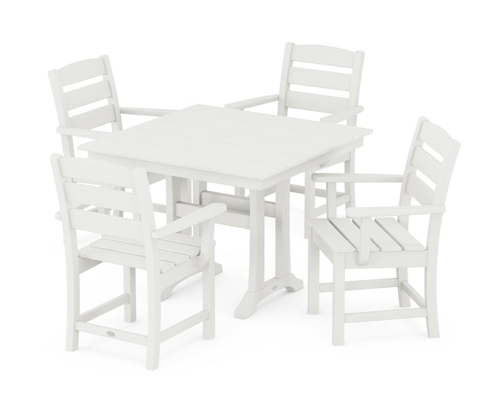 POLYWOOD® Lakeside 5-Piece Farmhouse Trestle Arm Chair Dining Set