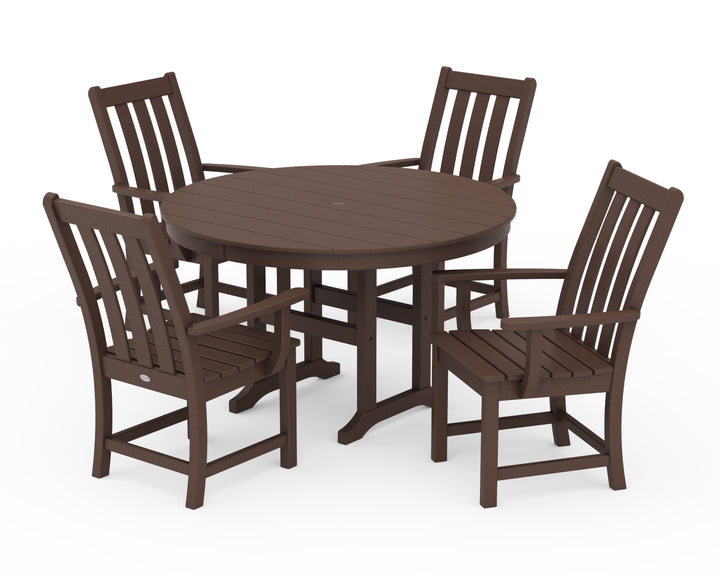 POLYWOOD® Vineyard 5-Piece Round Farmhouse Dining Set