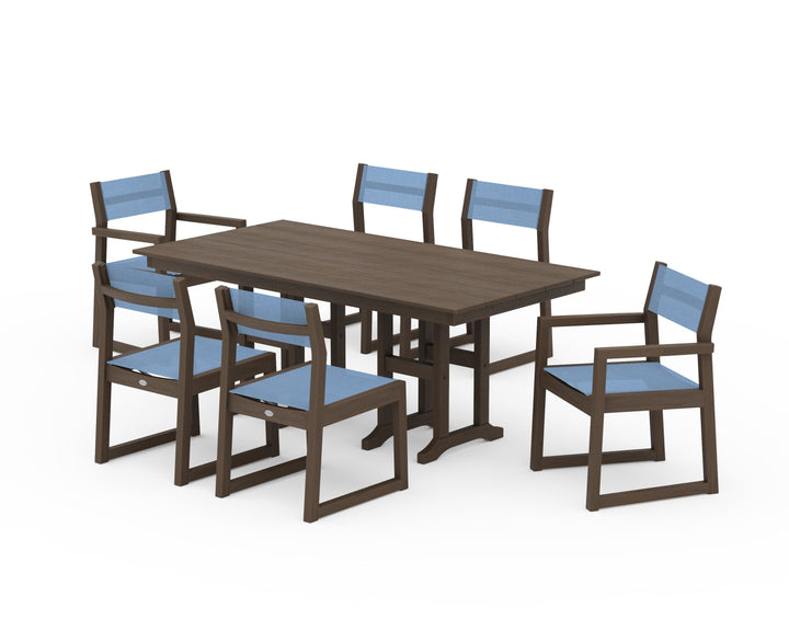 POLYWOOD® EDGE Sling 7-Piece Farmhouse Dining Set