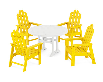 Long Island 5-Piece Round Dining Set with Trestle Legs