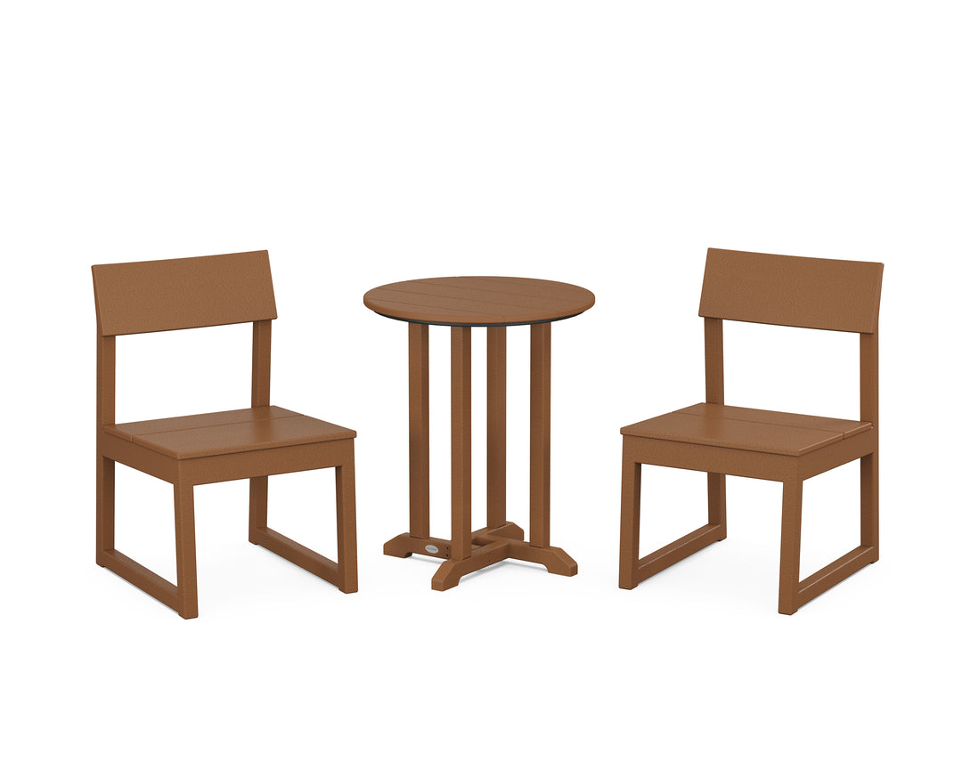 POLYWOOD® EDGE Side Chair 3-Piece Round Bistro Dining Set