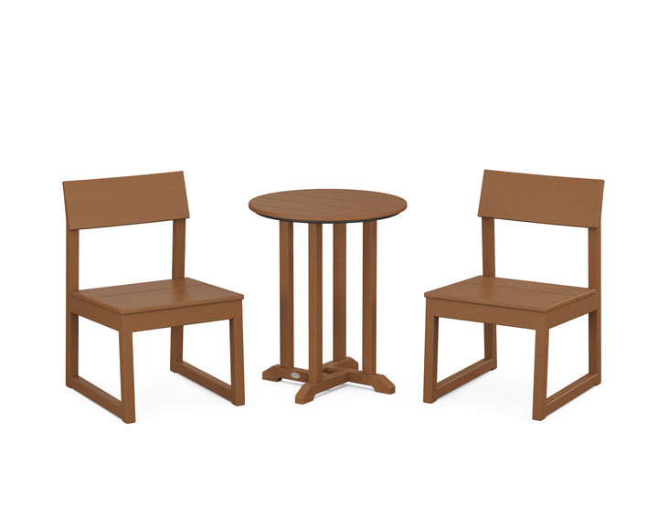 POLYWOOD® EDGE Side Chair 3-Piece Round Bistro Dining Set