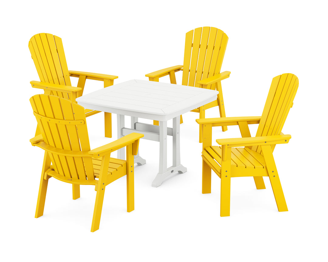 POLYWOOD® Nautical Adirondack 5-Piece Dining Set with Trestle Legs