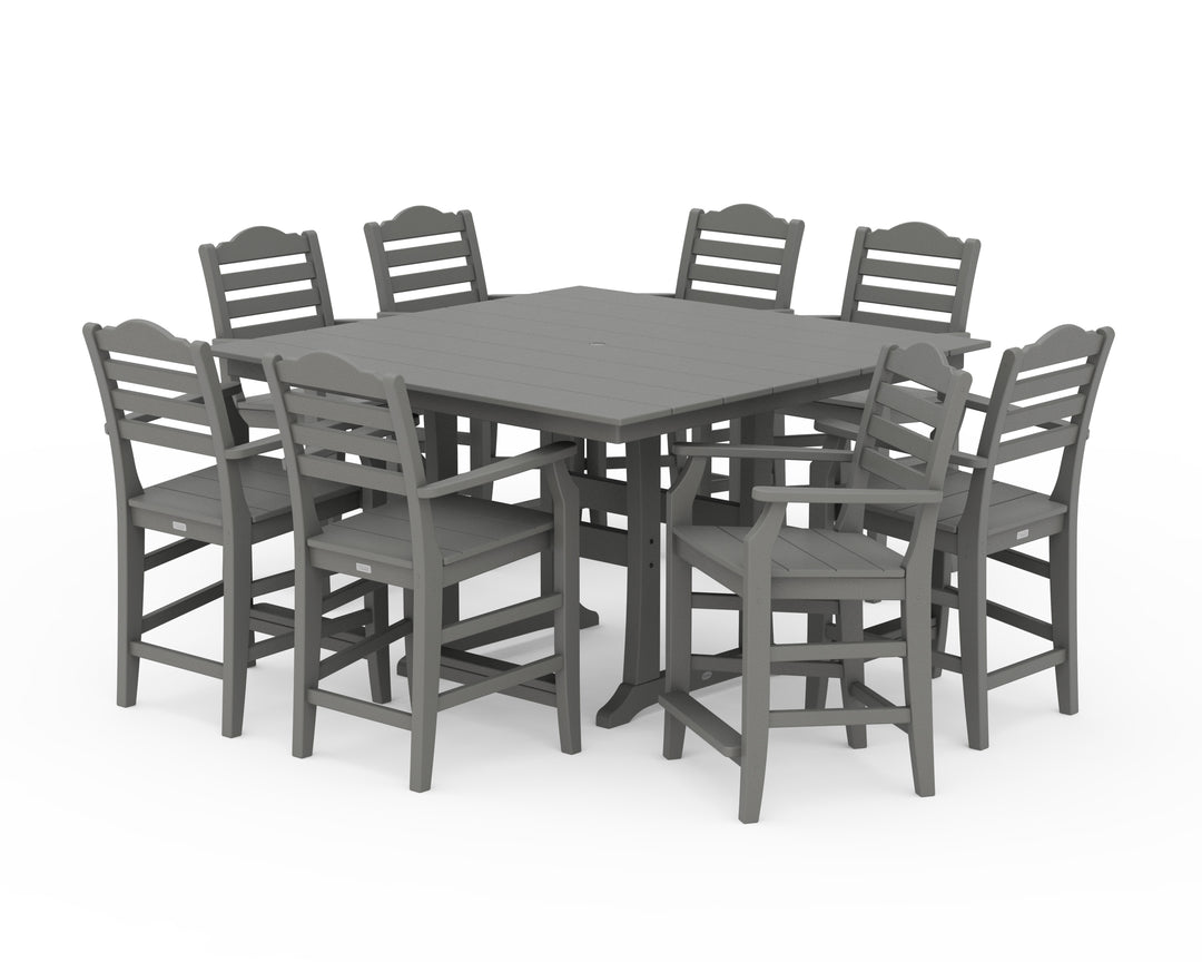 Draper James™ by  POLYWOOD® Savannah 9-Piece Square Farmhouse Counter Set with Trestle Legs