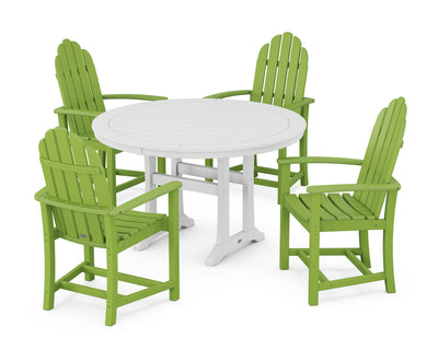 Classic Adirondack 5-Piece Round Dining Set with Trestle Legs