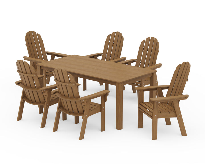 POLYWOOD® Vineyard Curveback Adirondack 7-Piece Parsons Dining Set