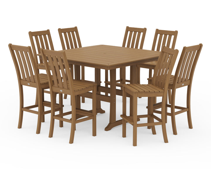 POLYWOOD® Vineyard 9-Piece Nautical Trestle Bar Set