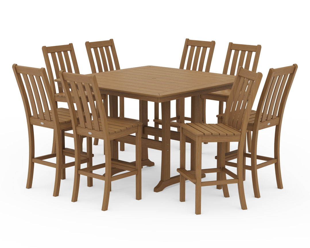 POLYWOOD® Vineyard 9-Piece Nautical Trestle Bar Set