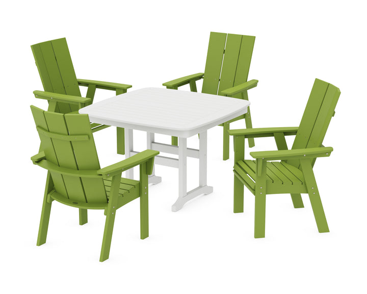 POLYWOOD® Modern Curveback Adirondack 5-Piece Dining Set