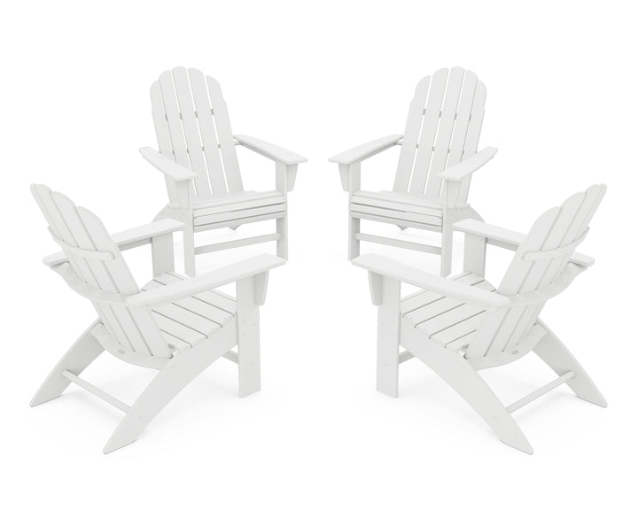POLYWOOD® 4-Piece Vineyard Curveback Adirondack Chair Conversation Set