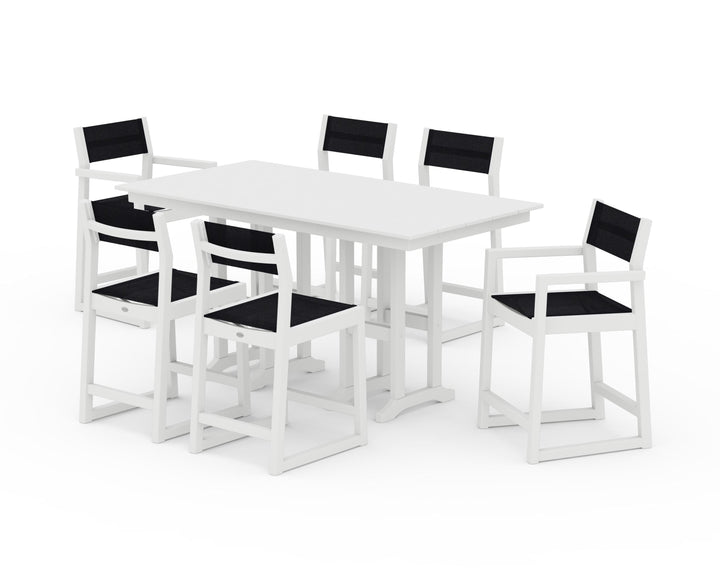 POLYWOOD® EDGE Sling 7-Piece Farmhouse Counter Set