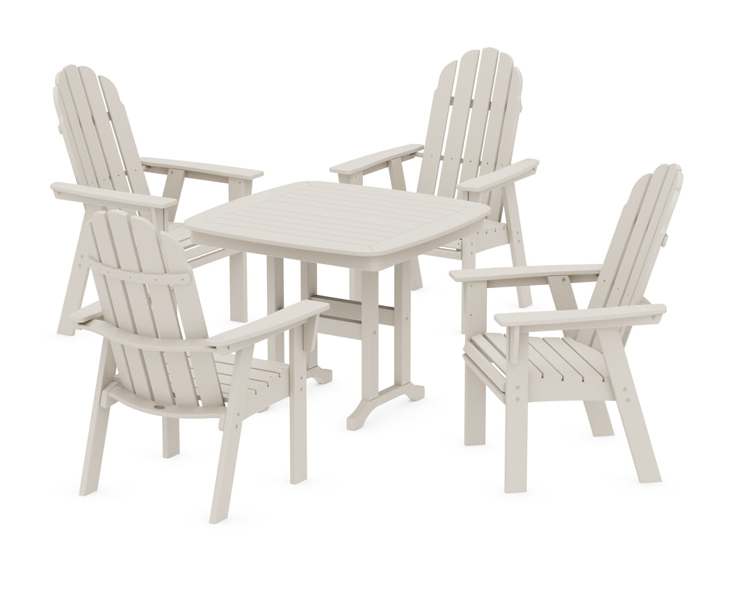 POLYWOOD® Vineyard Curveback Adirondack 5-Piece Dining Set