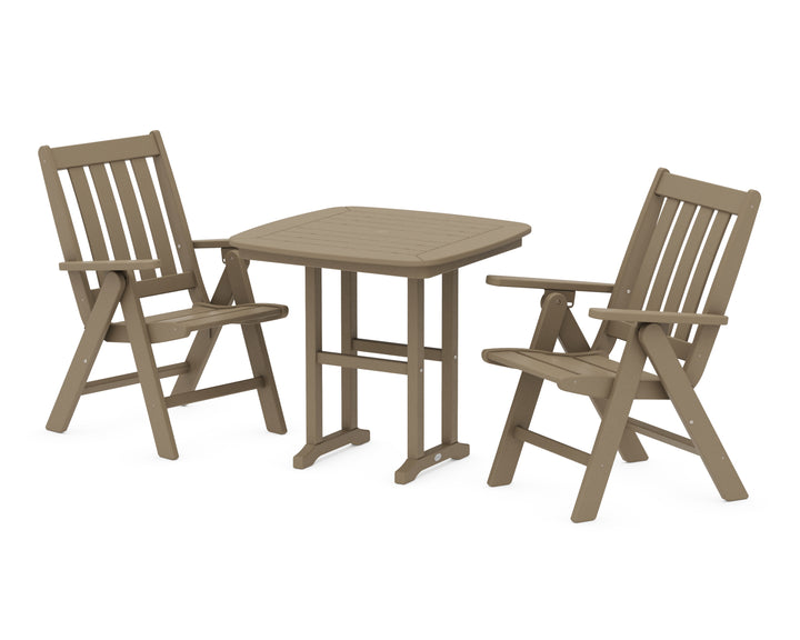 POLYWOOD® Vineyard Folding Chair 3-Piece Dining Set