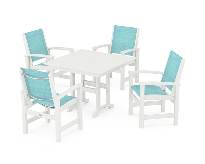 POLYWOOD® Coastal 5-Piece Farmhouse Dining Set