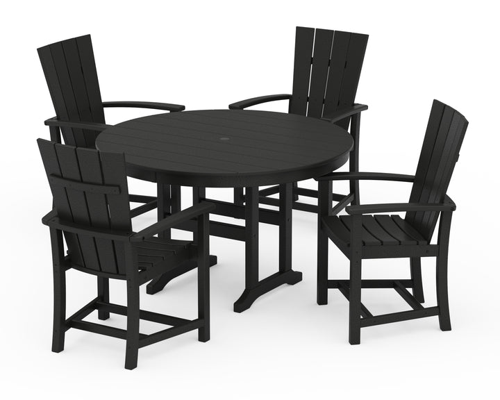 POLYWOOD® Quattro 5-Piece Round Farmhouse Dining Set