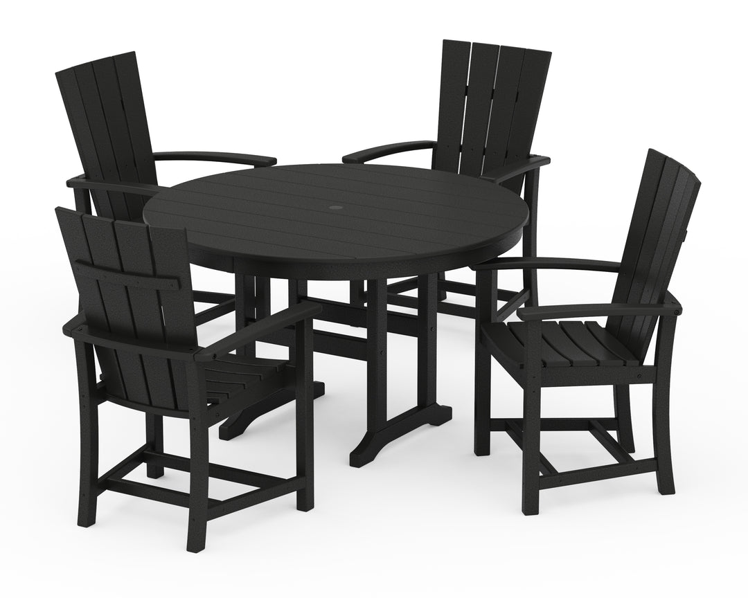 POLYWOOD® Quattro 5-Piece Round Farmhouse Dining Set