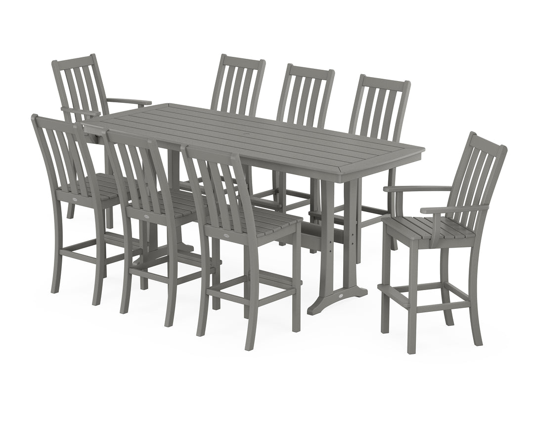 POLYWOOD® Vineyard 9-Piece Bar Set with Trestle Legs