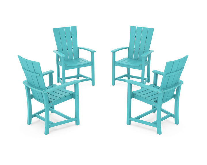 POLYWOOD® Quattro 4-Piece Upright Adirondack Conversation Set