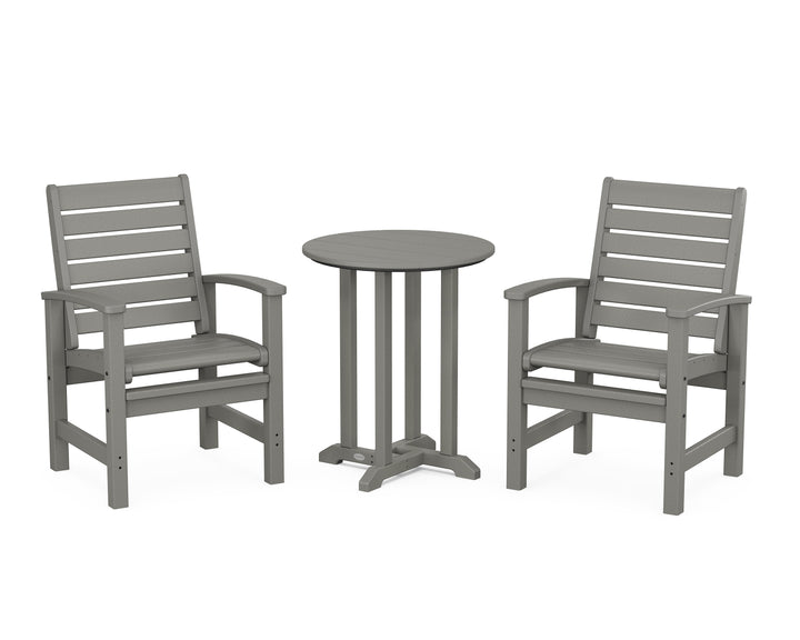 POLYWOOD® Signature 3-Piece Round Farmhouse Bistro Dining Set