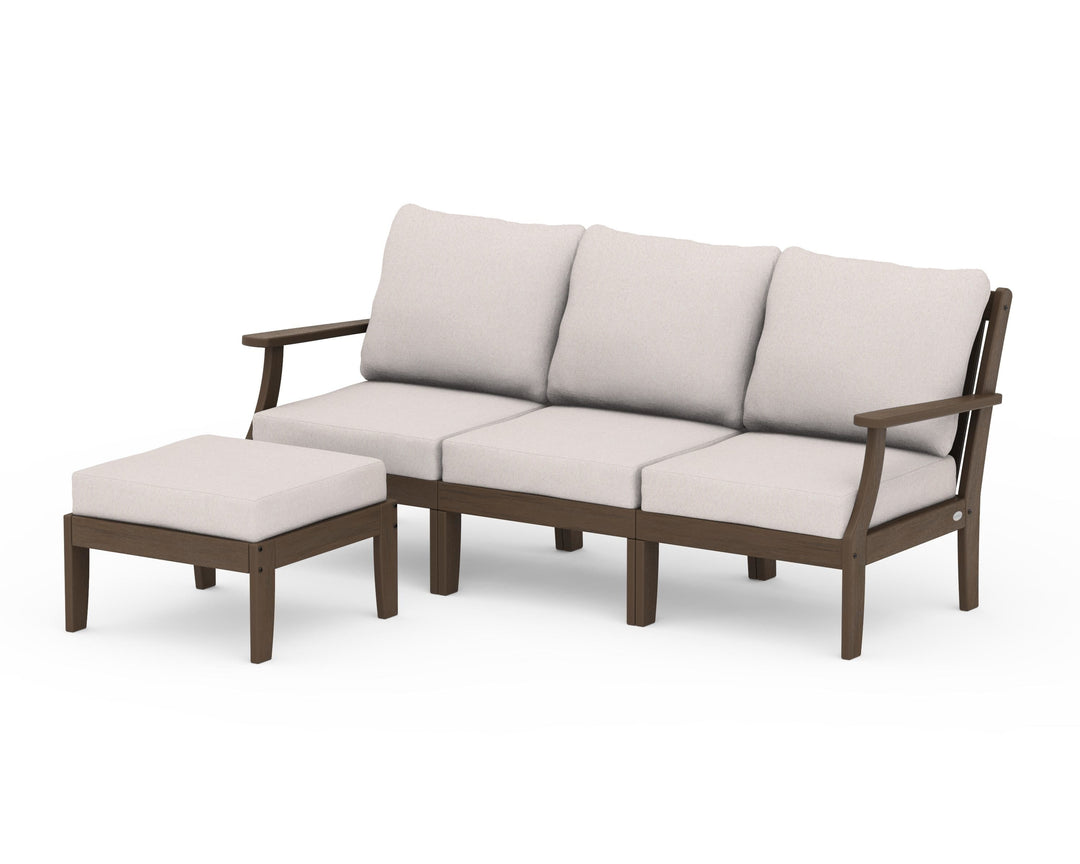 POLYWOOD® Braxton Modular 4-Piece Deep Seating Set with Ottoman
